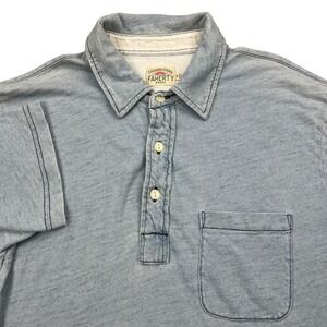 Faherty Pocket Polo Mens Small Blue Cotton‎ Short Sleeve Casual Shirt Top